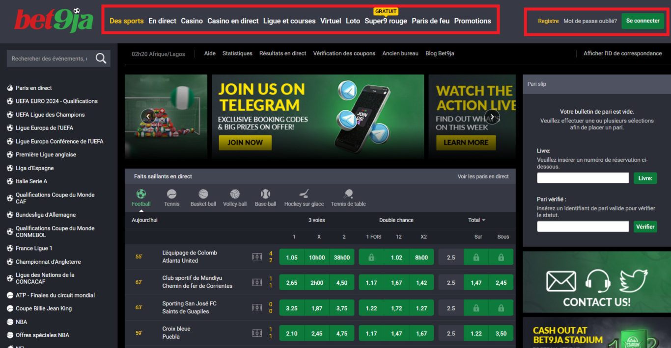 Naviguer sur la plateforme Bet9ja