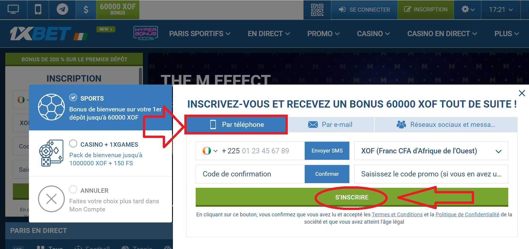 Conseils pour une inscription réussie sur 1xBet en Côte d'Ivoire