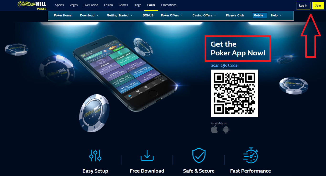 Fonctionnalités clés de l'application William Hill