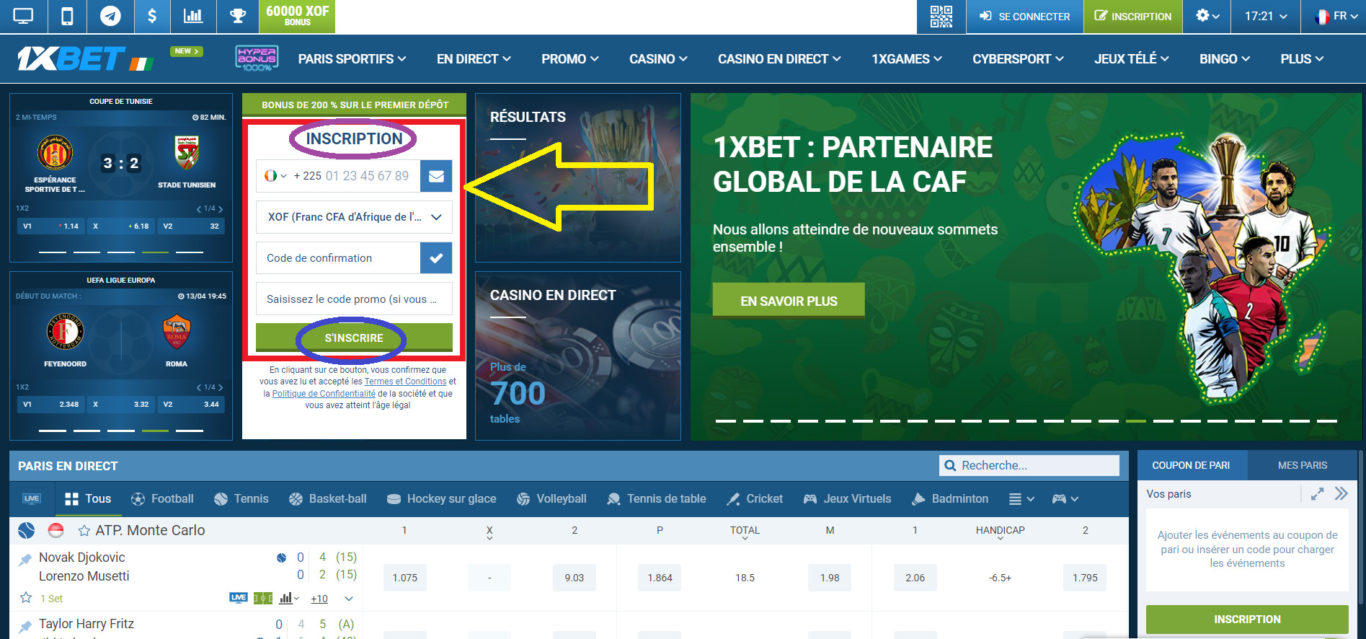 Création et gestion d'un compte 1xBet